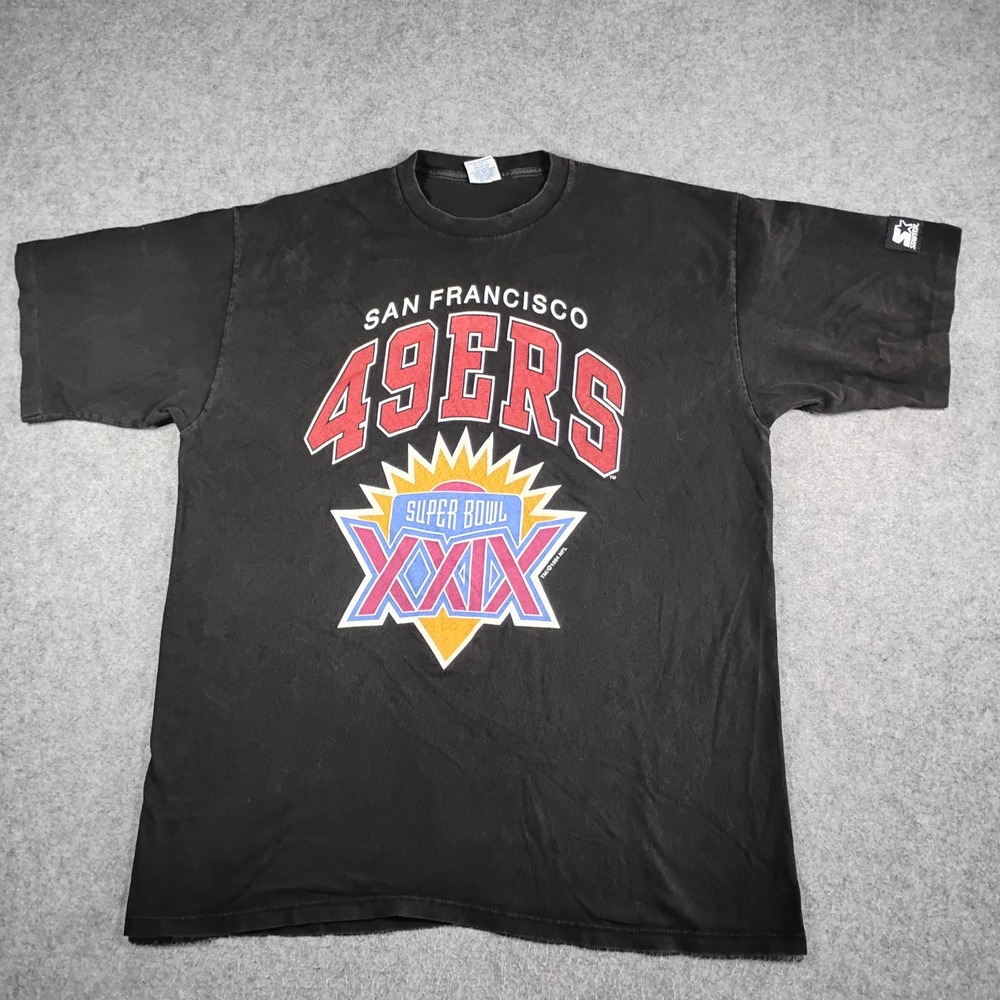 Vintage Starter San Francisco 49ers Super Bowl XXIX T-Shirt Black XL 1994 USA